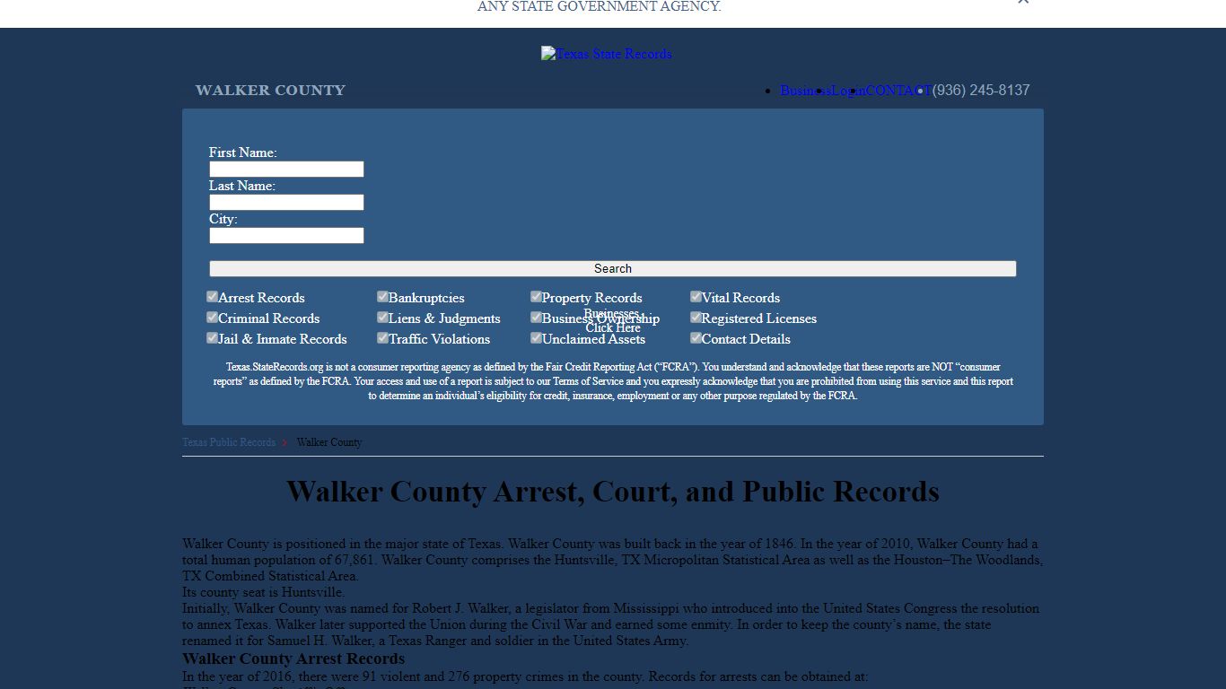 Walker County Arrest, Court, and Public Records