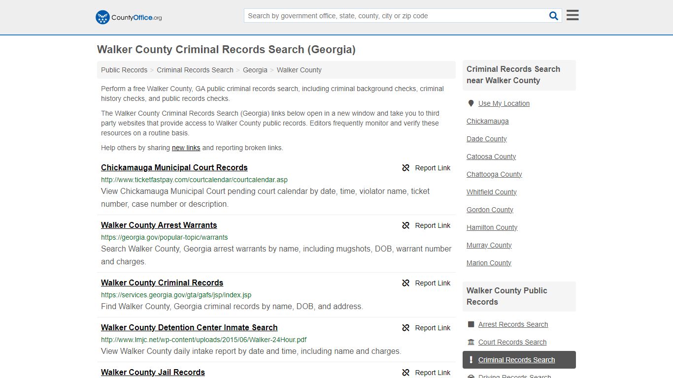 Criminal Records Search - Walker County, GA (Arrests, Jails & Most ...